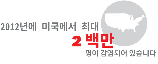 2012년에 미국에서 최대 2백만 명이 감염되어 있습니다.