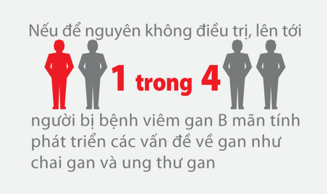 Nếu để nguyên không điều trị, lên tới 1 trong 4 người bị viêm gan B mãn tính phát triển các vấn đề về gan như chai gan và ung thư gan